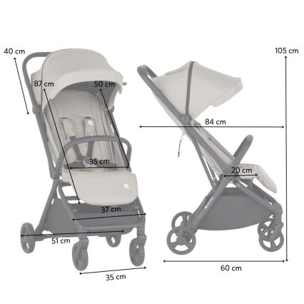 PETITE&MARS - Sport-Kinderwagen FLIP Platin-Grau