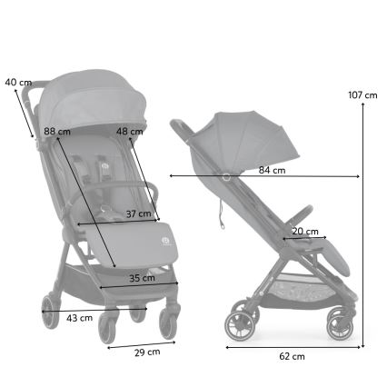 PETITE&MARS - Sport-Kinderwagen ZIP Smoky Anthracite