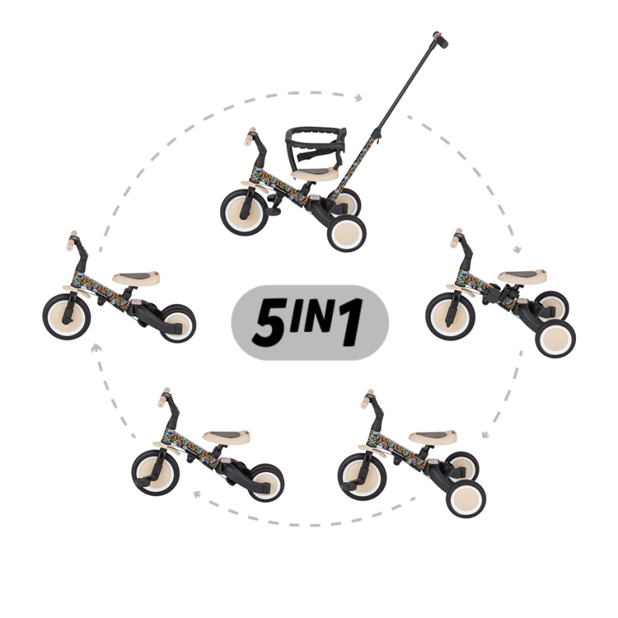 PETITE&MARS - Triciclo 5 in 1 per bambini TURBO LIMITED City Beat