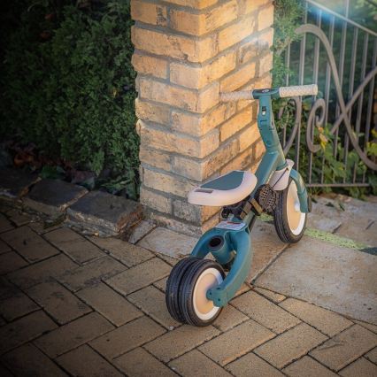 PETITE&MARS - Triciclo 5 in 1 per bambini TURBO PLUS Misty Green
