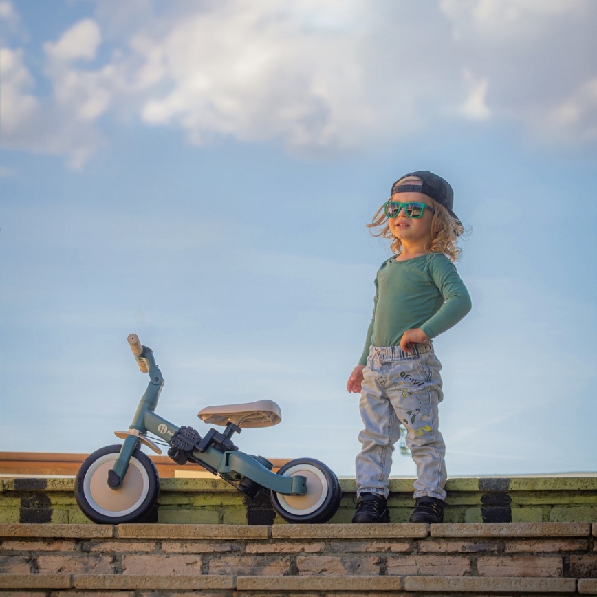 PETITE&MARS - Triciclo per bambini 5in1 TURBO Misty Green