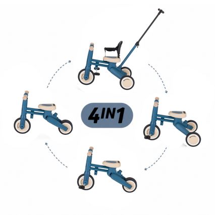 PETITE&MARS - Tricycle 4 en 1 DRIFT Bleu océan
