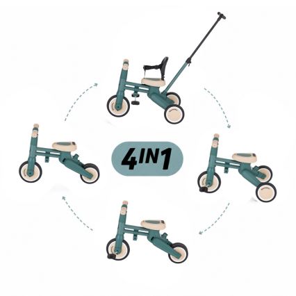 PETITE&MARS - Tricycle 4 en 1 pour enfants DRIFT Misty Green