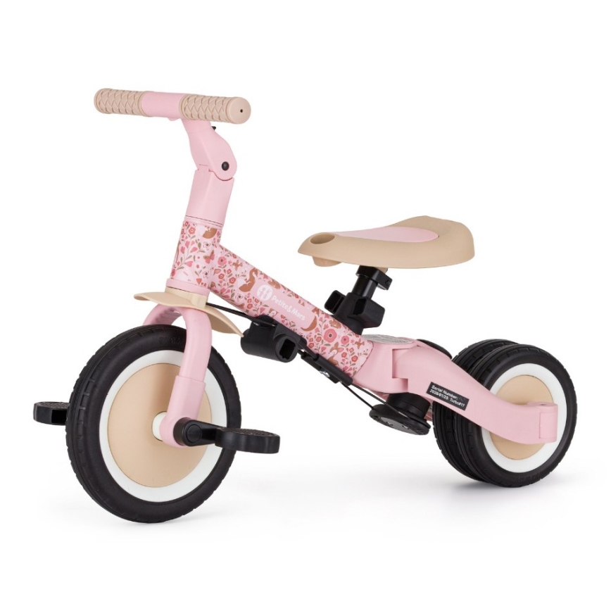 PETITE&MARS - Tricycle 5 en 1 pour enfants TURBO LIMITED Rosy Wilderness