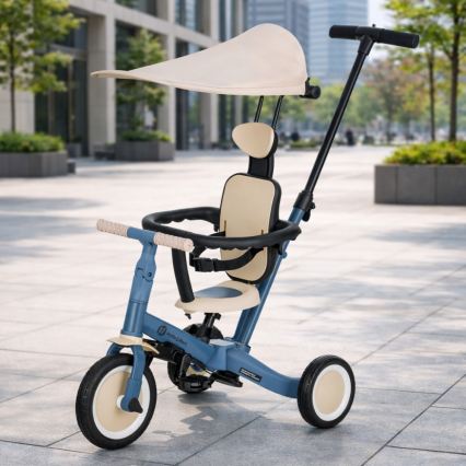 PETITE&MARS - Tricycle 5-en-1 TURBO PLUS Bleu océan