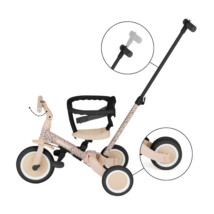 PETITE&MARS - Tricycle pour enfants 5-en-1 TURBO LIMITED Prairie Rose