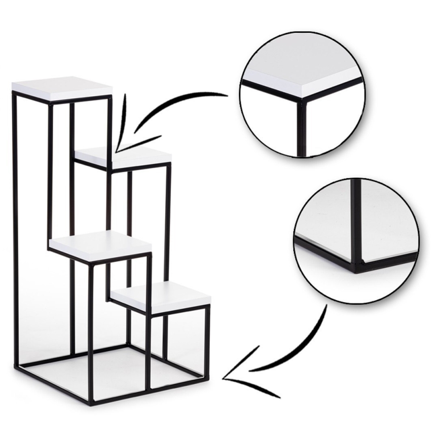 Blumenständer KASKADA 70x34 Schwarz/Weiß