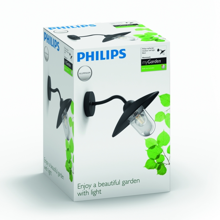 Philips 01643/30/PN - Applique da esterno HAMMOCK 1xE27/60W/230V