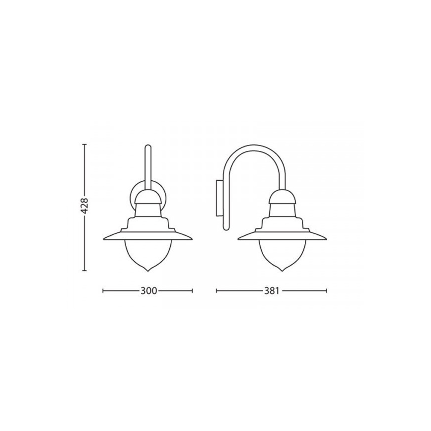 Philips 01652/06/PN - Applique da esterno MYGARDEN RAINDROP 1xE27/53W/230V IP44