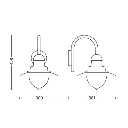 Philips 01652/52/16 - Applique murale extérieure MYGARDEN RAINDROP 1xE27/53W