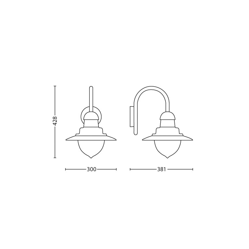 Philips 01652/52/PN - Auβen-Wandbeleuchtung MYGARDEN RAINDROP 1xE27/60W/230V IP44