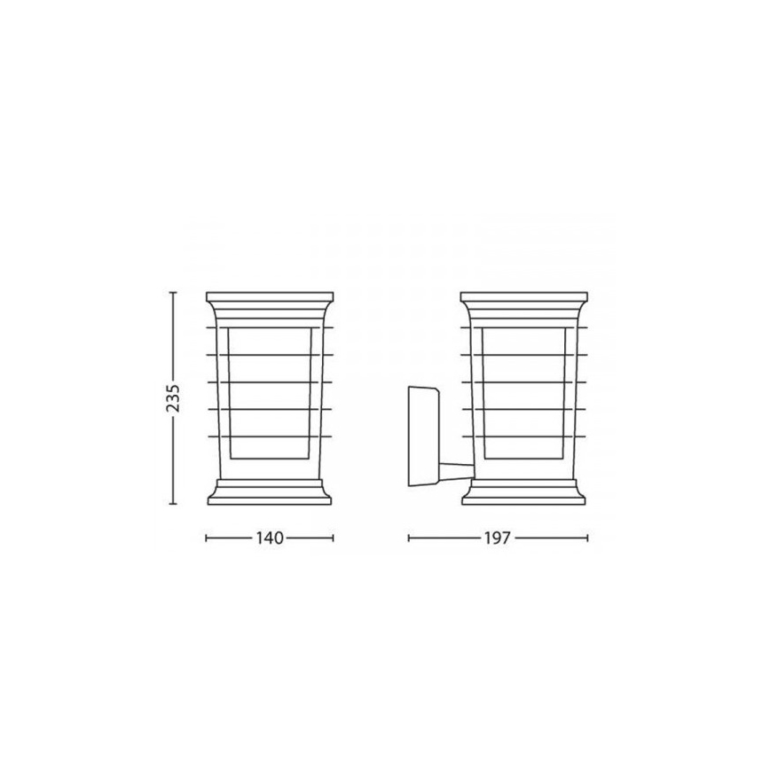 Philips 15280/54/PN - Lampada LED da muro da esterno MyGarden PATIO 1xE27/60W/230V IP44