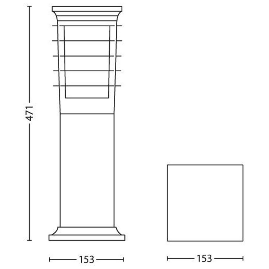 Philips 15282/54/PN - LED Lampadaire extérieur MYGARDEN PATIO 1xE27/60W/230V IP44