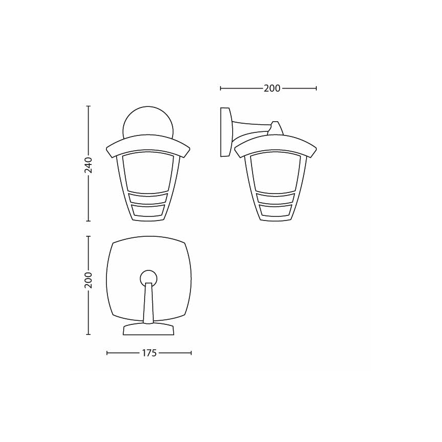 Philips - ußenwandleuchte 1xE27/60W/230V