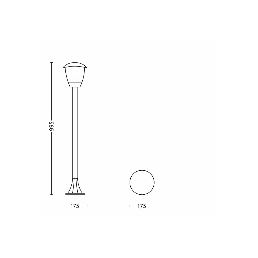 Philips 15383/30/16 - Lampada da esterno MYGARDEN CREEK 1xE27/60W/230V nero