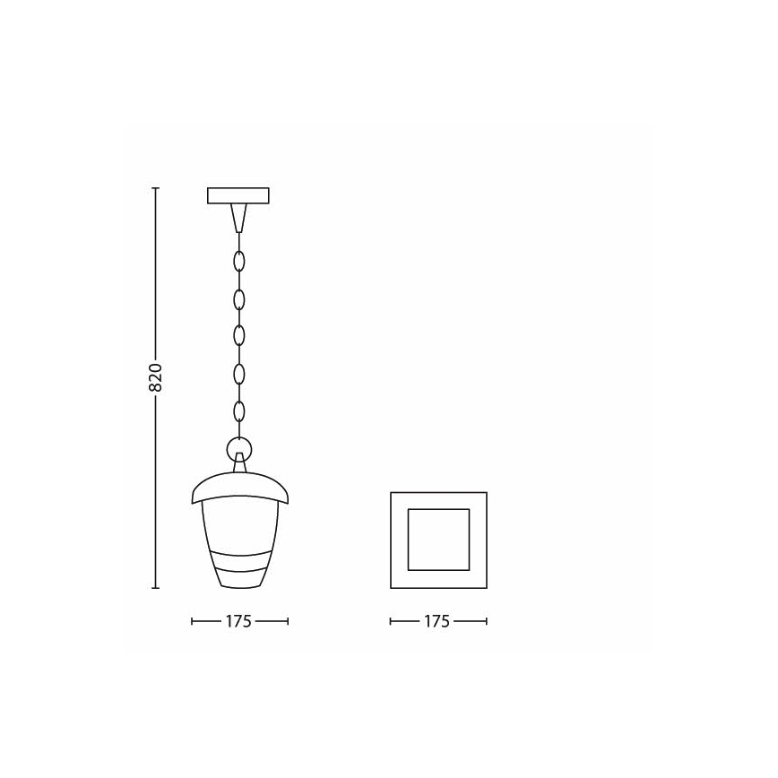 Philips - Suspension extérieure 1xE27/60W/230V noire  IP44