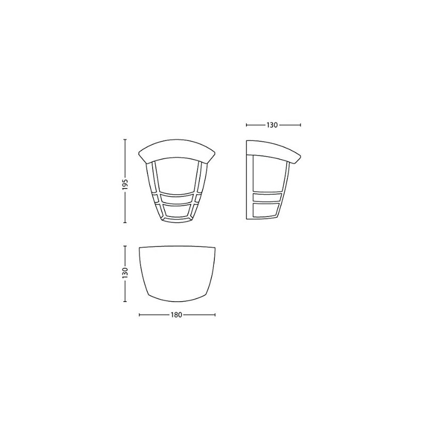 Philips 15387/31/16 - Außenwandleuchte MYGARDEN CREEK E27/60W/220-240V
