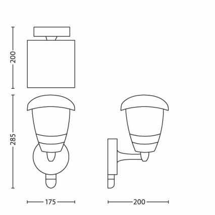 Philips - Applique murale d'extérieur avec détecteur CREED 1xE27/60W IP44