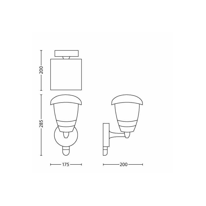 Philips - Außenwandleuchte mit Sensor 1xE27/60W