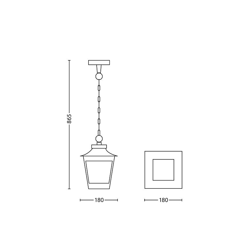 Philips 15406/86/PN - Lustre extérieur HEDGE 1xE27/60W/230V IP44