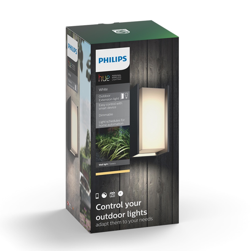 Philips 16472/93/P0 - Applique a LED dimmerabile da esterno HUE TURACO 1xE27/9,5W/230V