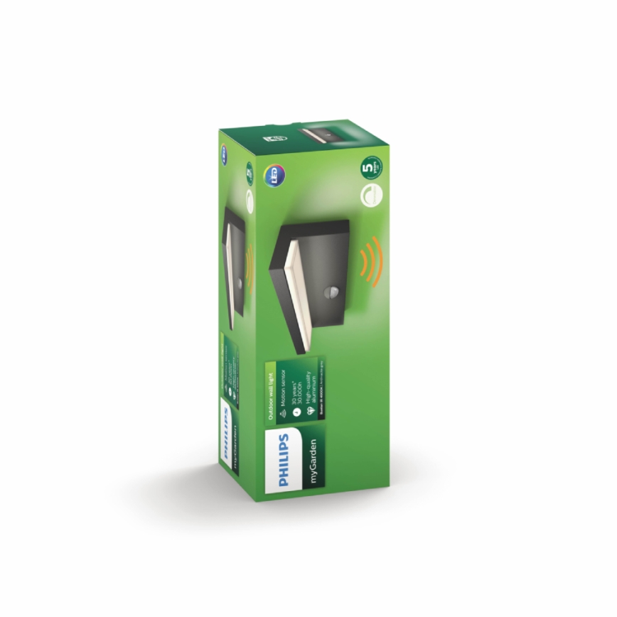 Philips 16484/93/P3 - Applique a LED da esterno sensore BUSTAN 2xLED/4,5W