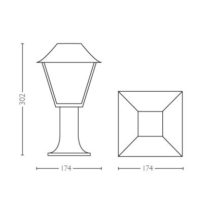 Philips - Lampadaire extérieur E27/60W/230V IP44