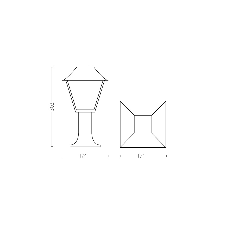 Philips - Lampadaire extérieur E27/60W/230V IP44