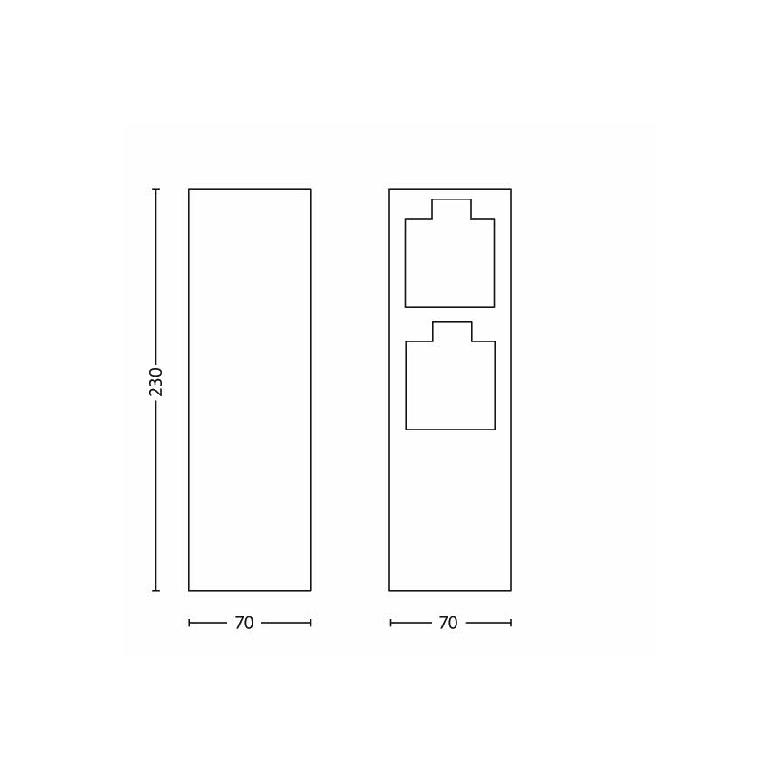 Philips 17108/47/16 - Colonne de prises extérieur MYGARDEN ROCK 230V IP44 SCHUKO