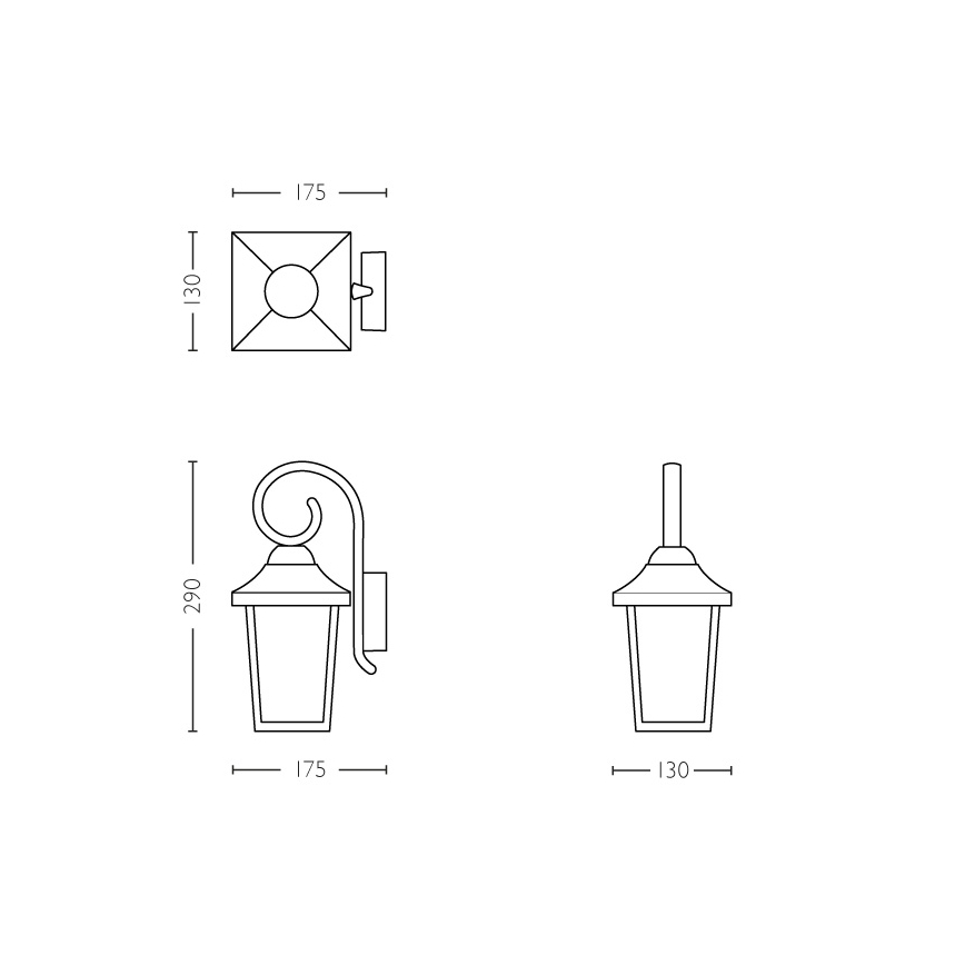Philips - Luminaire extérieur 1xE27/60W/230V IP44