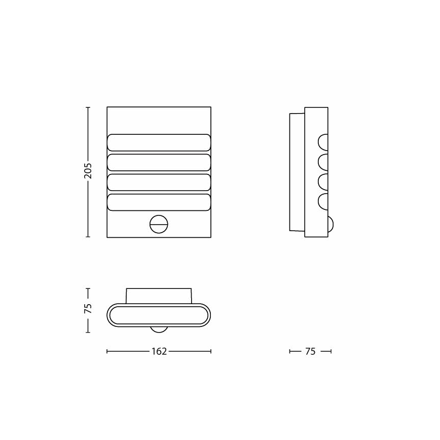 Philips - Eclairage LED extérieur avec détecteur 1xLED/3W