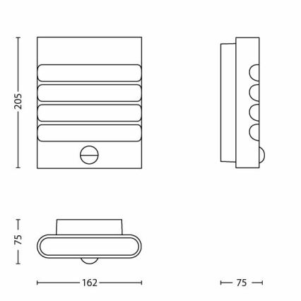 Philips - LED-Außenwandleuchte mit Sensor LED/3W/230V IP44