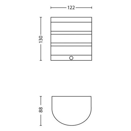 Philips - applique murale extérieure LED avec détecteur, 3 W, IP44