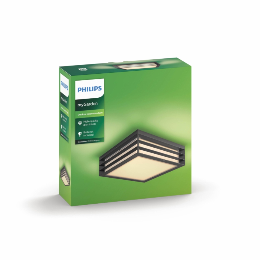 Philips 17350/93/PN - Plafoniera da esterno MYGARDEN MOONSHINE 2xE27/14W