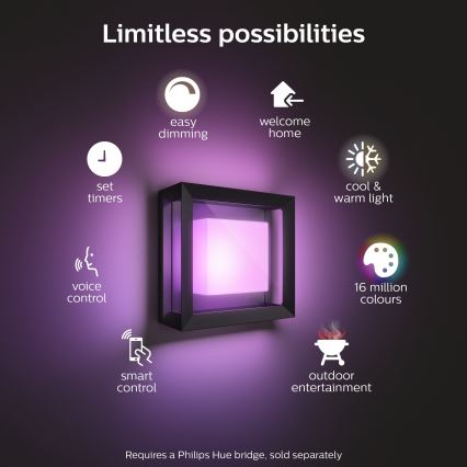 Philips 17438/30/P7 - LED RGB Außen-Wandleuchte HUE ECONIC LED/15W/230V IP44