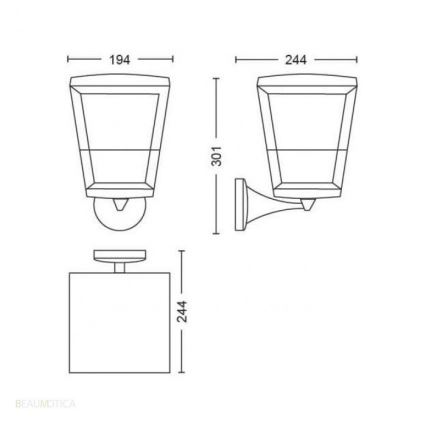 Philips 17439/30/P7 - LED RGB Außen-Wandleuchte HUE ECONIC LED/15W/230V IP44