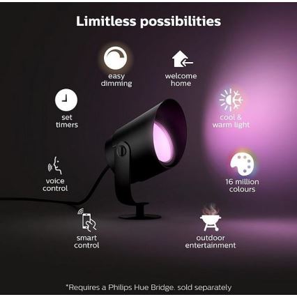 Philips - Lampada da esterno Hue LILY LED /15W/230V IP44