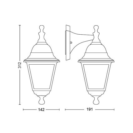 Philips - Applique murale d'extérieur 1xE27/60W/230V IP44