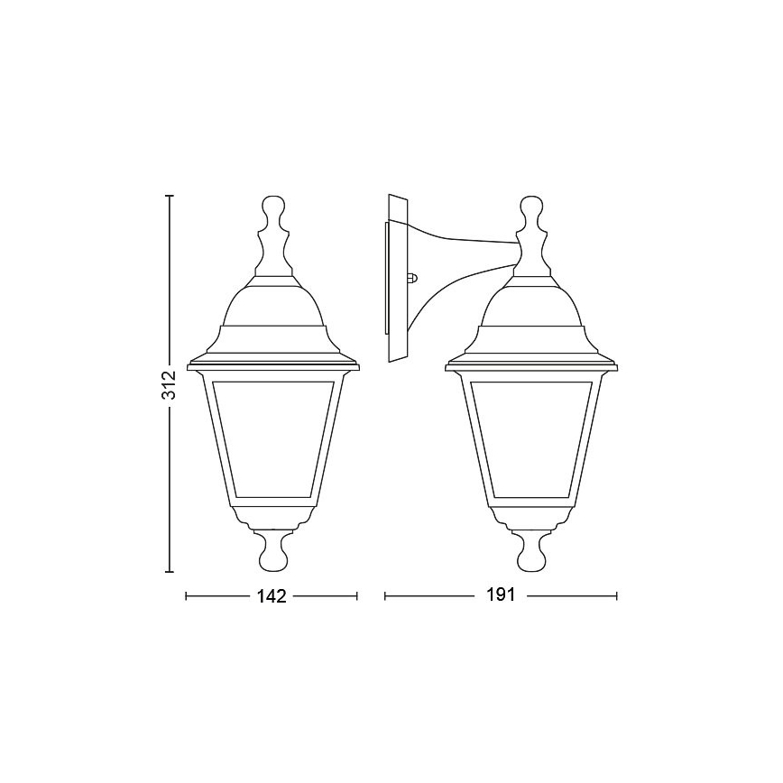 Philips - Applique murale d'extérieur 1xE27/60W/230V IP44