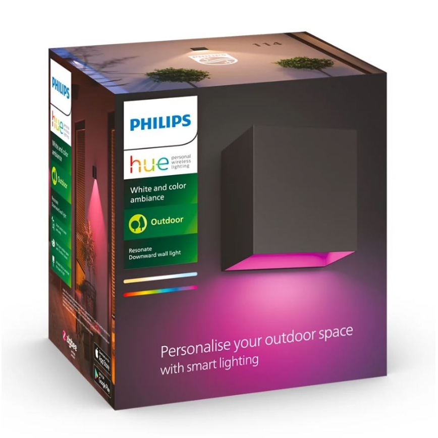 Philips - 2er-Set dimmbare LED RGBW Außenwandleuchte Hue RESONATE LED/8W/230V 2000-6500K IP44