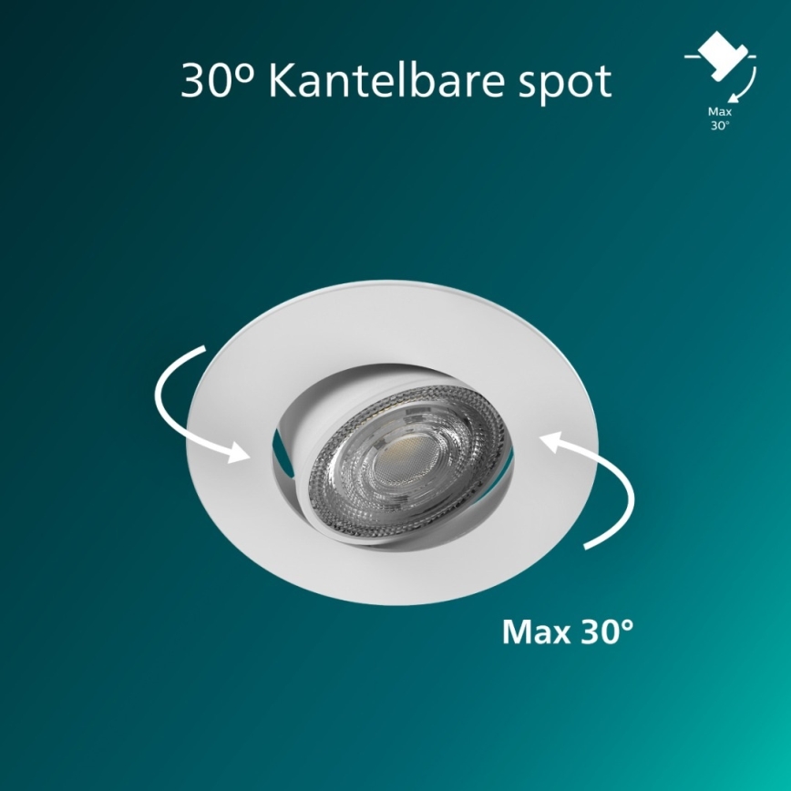 Philips - 3er-Set dimmbare LED-Einbauleuchten CILANTRO LED/5W/230V 2700K weiß