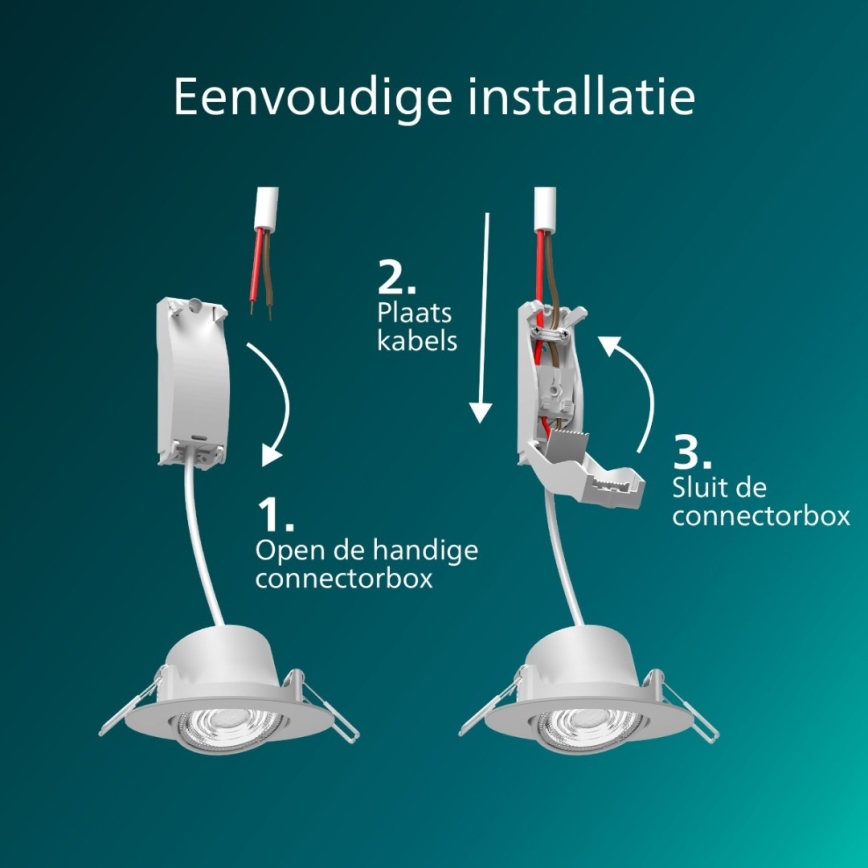 Philips - 3er-Set dimmbare LED-Einbauleuchten CILANTRO LED/5W/230V 2700K schwarz