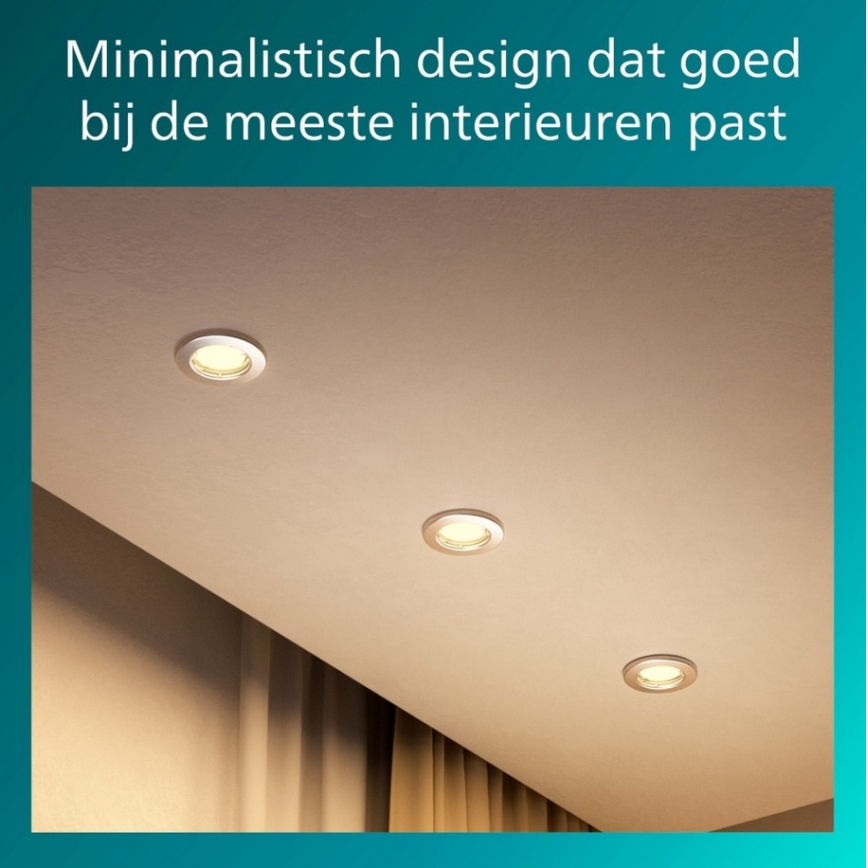 Philips - 3er-Set Einbauleuchte PERIDOT 1xGU10/7W/230V silber