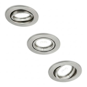 Philips - 3er-Set Einbauleuchten PERIDOT 1xGU10/7W/230V silber