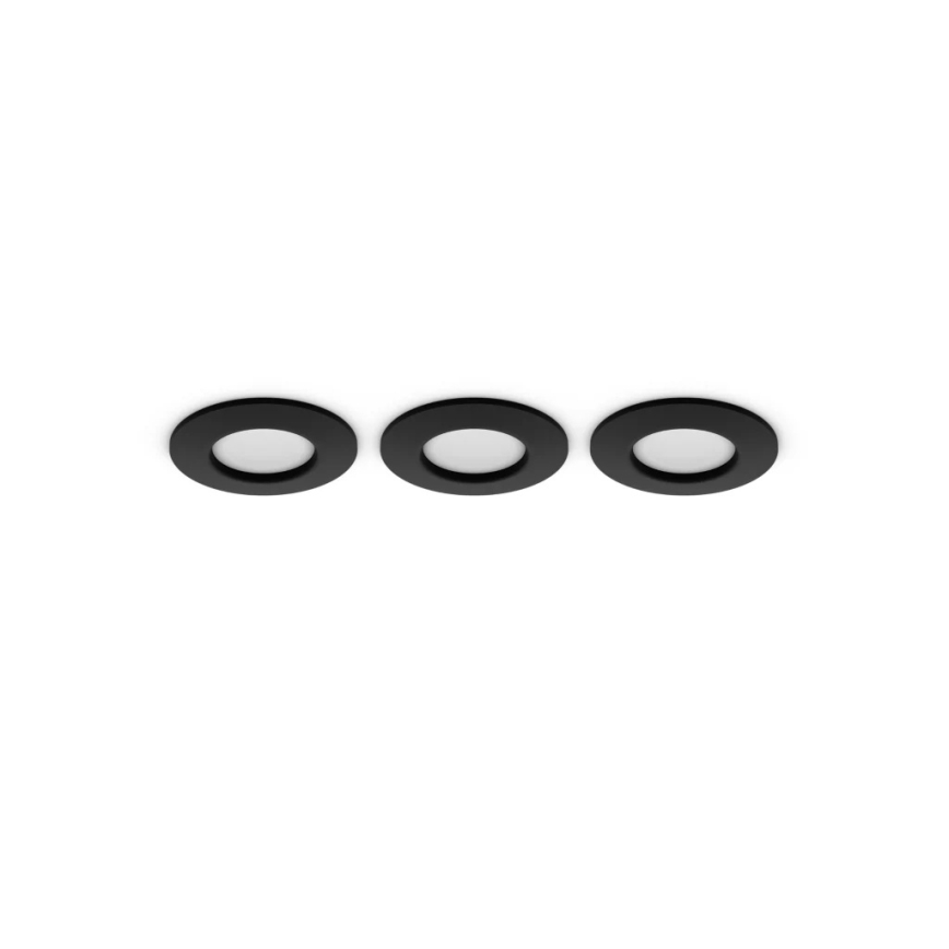 Philips - Set 3x LED RGBW dimmbare Badezimmer-Einbauleuchten Hue SLIM LED/8,3W/230V 1000-20000K schwarz P44