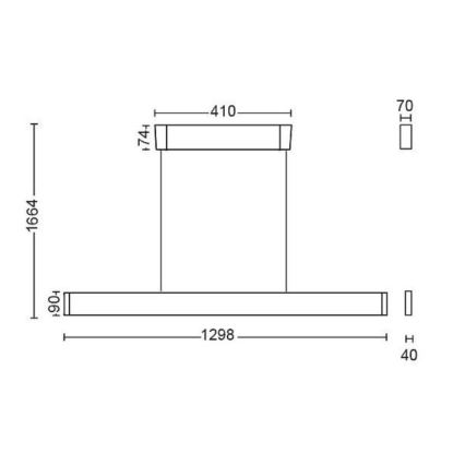 Philips 40903/31/P9 - LED Hängeleuchte HUE ENSIS 2xLED/39W/230V
