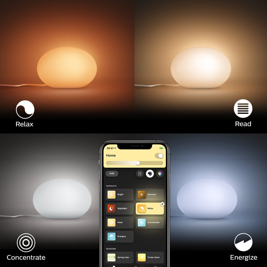 Philips 40904/31/P9 - LED Tischlampe HUE FLOURISH 1xE27/9,5W/230V