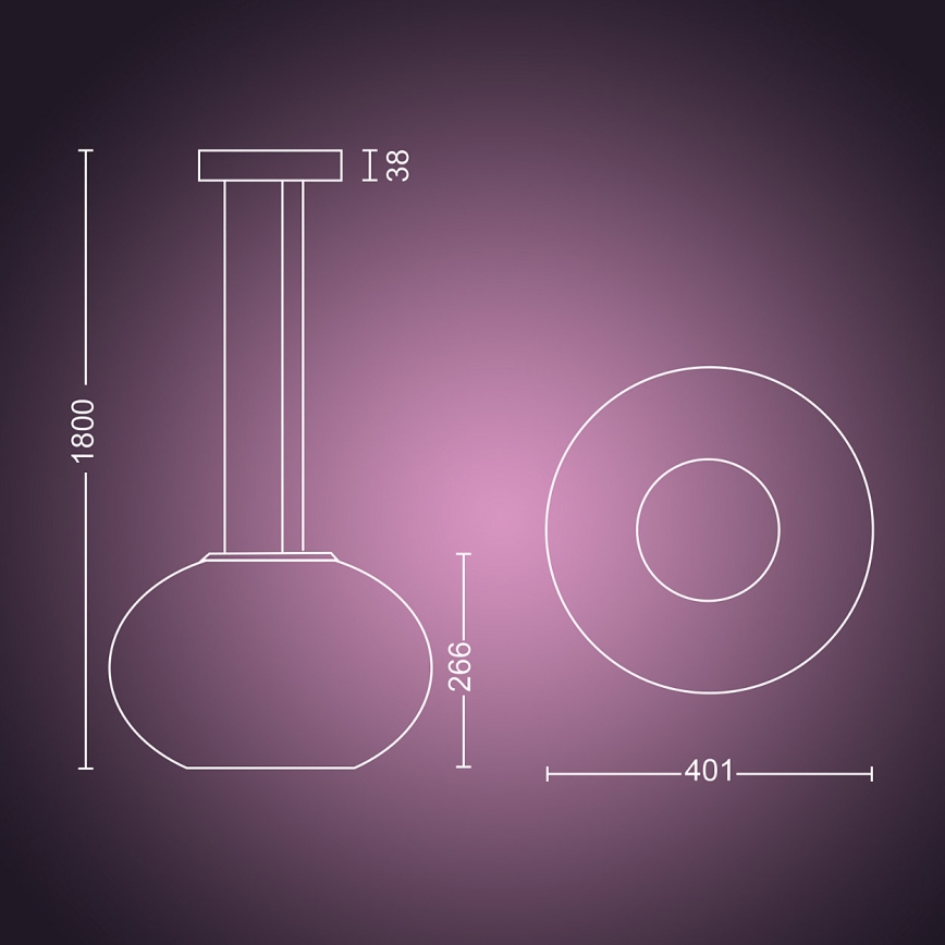 Philips 40906/31/P9 - LED Hängeleuchte HUE FLOURISH LED/32W/230V
