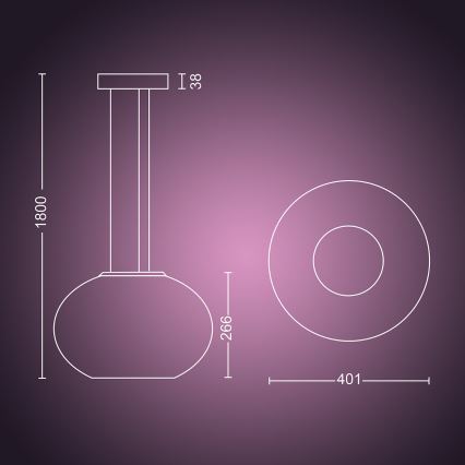 Philips 40906/31/P9 - Lampadario LED a sospensione con filo HUE FLOURISH LED/32W/230V