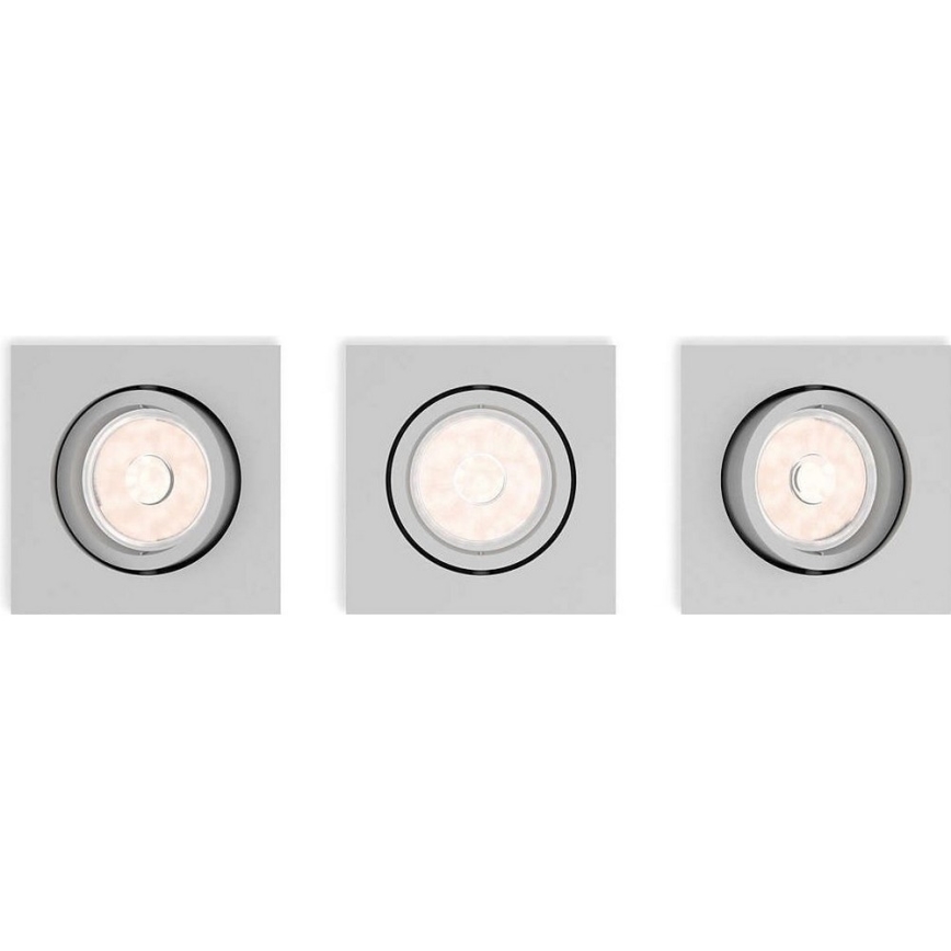 Philips 50193/87/PN - KIT 3x Lampada da incasso ENNEPER 1xGU10/5,5W/230V